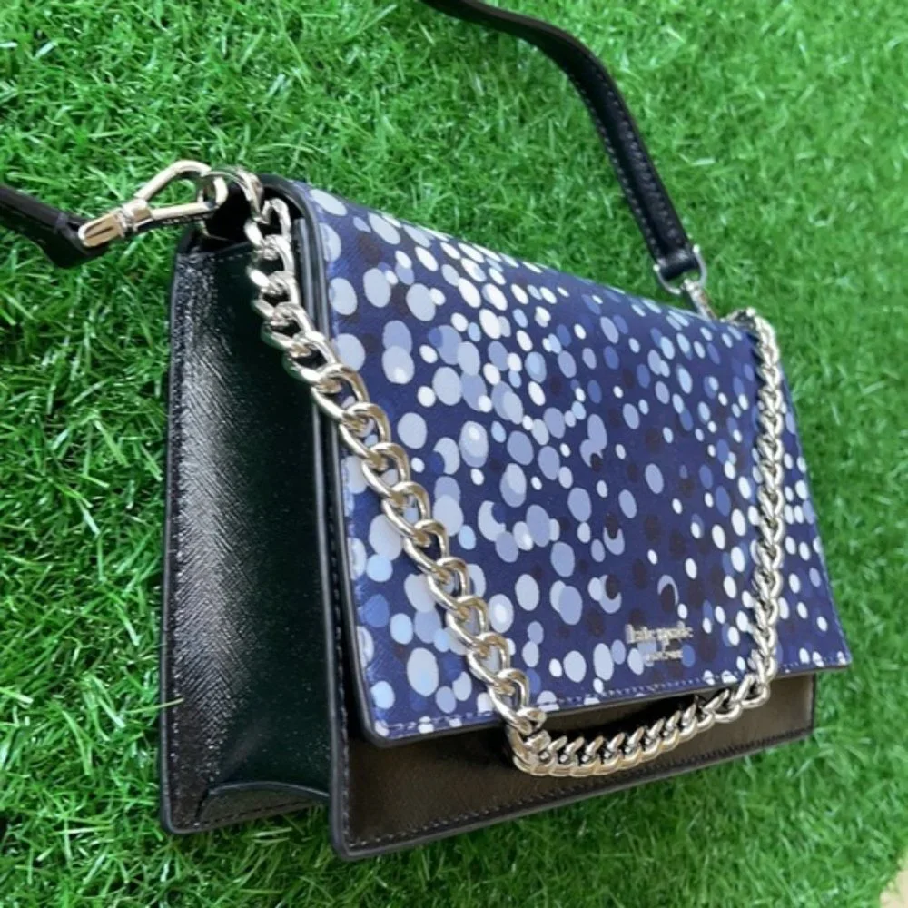 Kate Spade Cameron Convertible Crossbody Black with Multi-Colored Dots - Picture 6 of 16